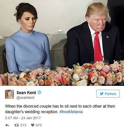 Немного приуныла: пользователи сети высмеяли грустную Меланию Трамп на инаугурации мужа
