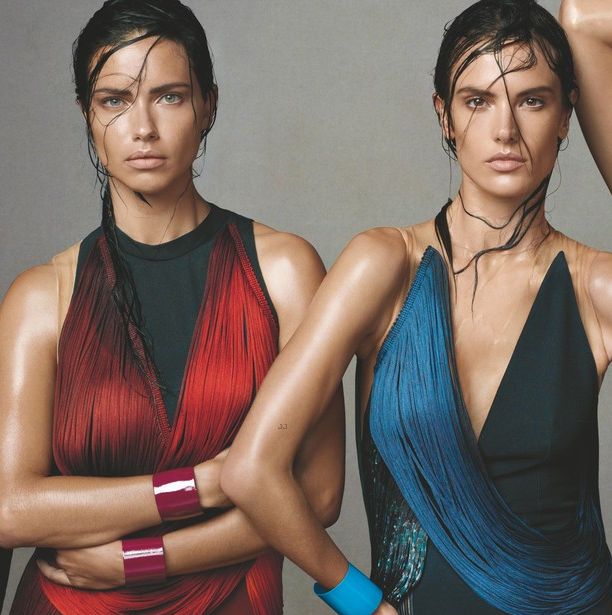 Адриана Лима и Алессандра Амбросио в журнале Vogue