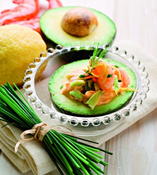 Креветки с авокадо