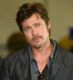 Брэд Питт на презентации фильма Ярость