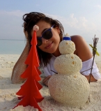 Беременная Елена Темникова празднует Новый год на Мальдивах