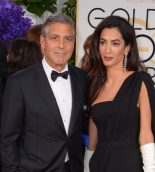 Джордж Клуни и Амаль Аламуддин на Золотом Глобусе 2015