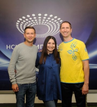 Денис Силантьев с супругой Инной и Дмитрий Ступка