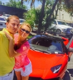 Яна Соломко и ее муж в Майами