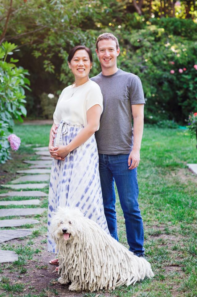 Редкий кадр: Марк Цукерберг показал фото с беременной женой