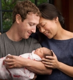 Марк Цукерберг с женой и дочерью