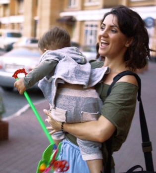 Оля Цибульская с сыном