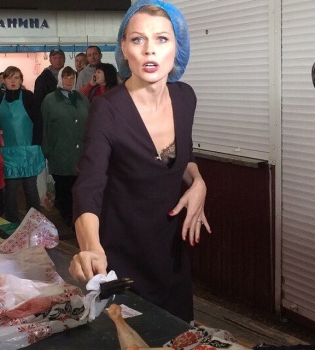 Ольга Фреймут на съемках