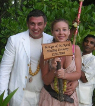 Тина Кароль и Евгений Огир на Мальдивах в 2008 году