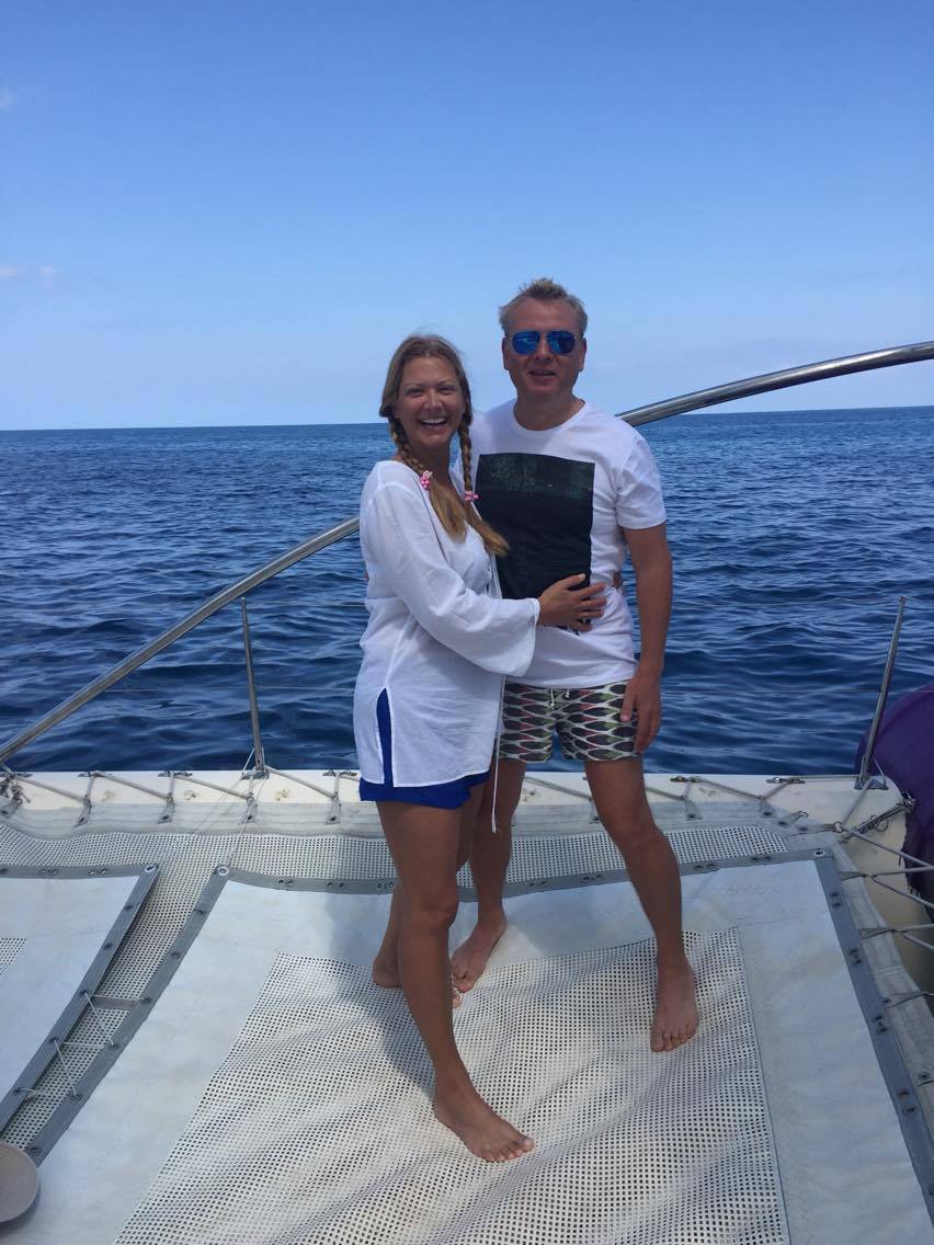 Татьяна Литвинова с мужем на Маврикии