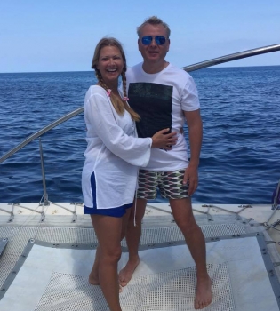 Татьяна Литвинова с мужем на Маврикии