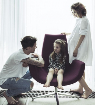 Женя Галич с женой и дочерью