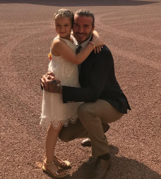 Дэвид Бекхэм с дочерью Харпер