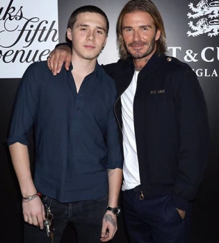 Мужское веселье: Дэвид Бекхэм приехал навестить сына Бруклина в Нью-Йорк