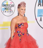 Как принцесса: Пинк вышла в свет в пышном платье кораллового цвета