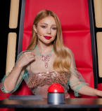 Тина Кароль в топе Prada и платье из латекса Atsuko Kudo