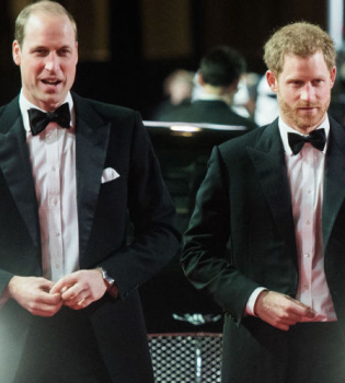 В стиле Джеймса Бонда: принц Гарри и принц Уильям блистают на премьере &quot;Звездных воинов&quot;