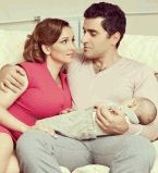 Анфиса Чехова с мужем и сыном