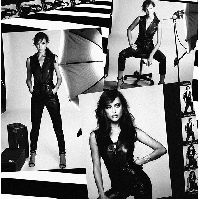 Сексуальная Ирина Шейк в кожаном комбинезоне снялась для модного бренда