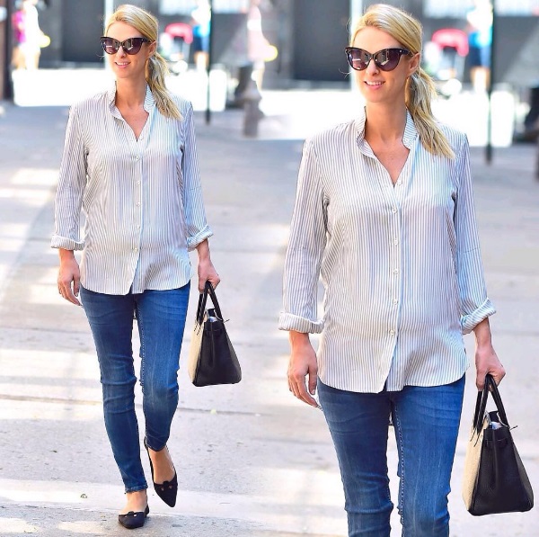 Ники Хилтон впервые после родов появилась на публике с мужем и новорожденной дочерью