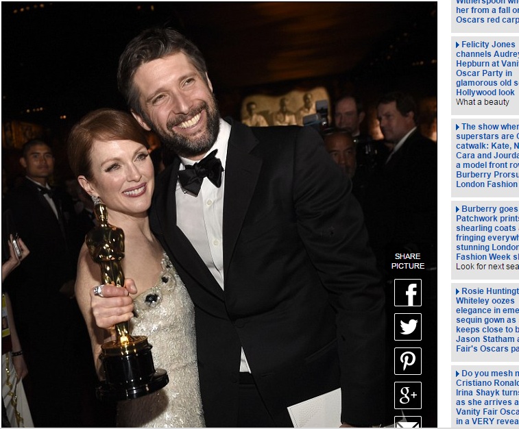 "Оскар-2015": Джулианну Мур публично зацеловал муж