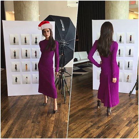 Виктория Бекхэм продемонстрировала точеную фигуру в платье собственного дизайна