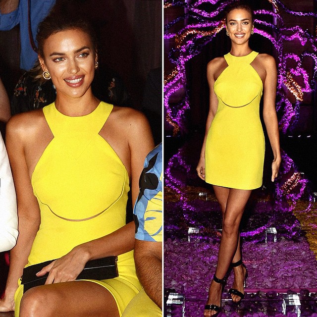 Ирина Шейк демонстрирует стройные ножки на модном показе в Париже