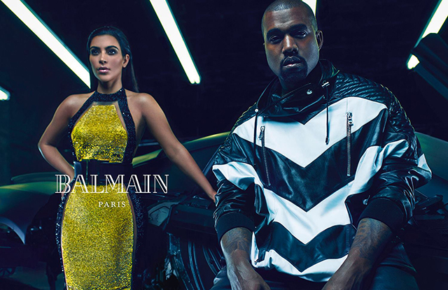 Ким Кардашьян и Кэни Уэст в рекламе Balmain