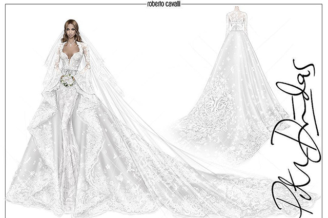 История платья: дизайнер свадебного наряда Сиары показал процесс его создания