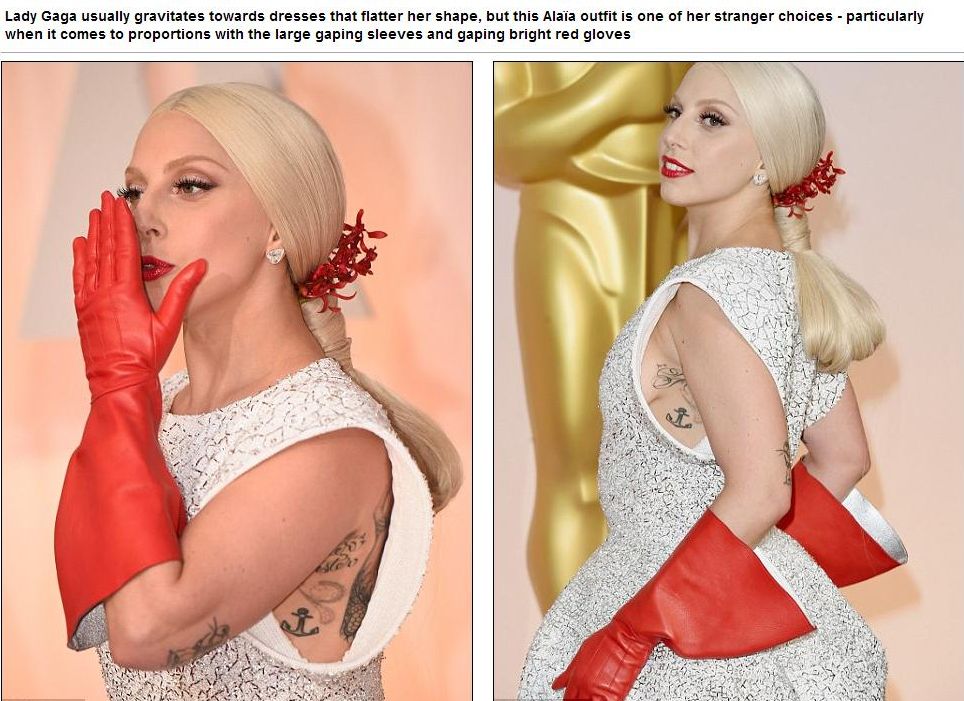 Наряд Леди Гаги на нынешнем Оскаре назвали самым нелепым