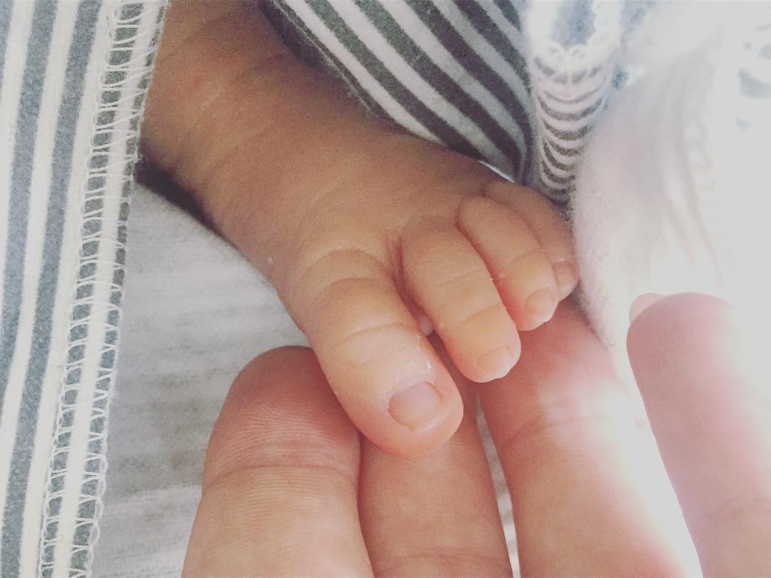 Наталка Денисенко с новорожденным сыном 