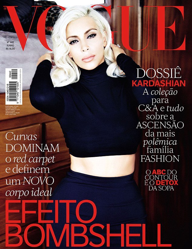 Ким Кардашьян предстала на обложке Vogue в образе Мэрилин Монро
