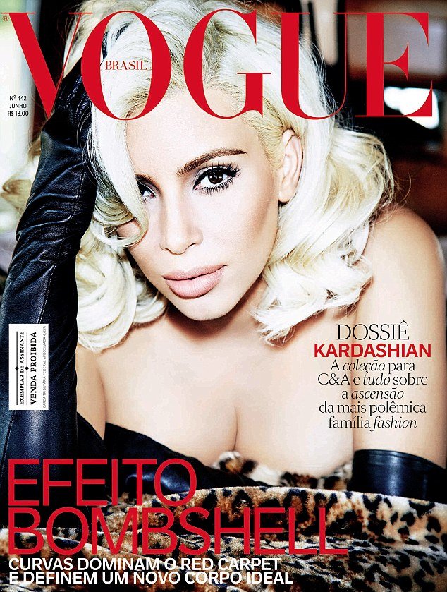 Ким Кардашьян предстала на обложке Vogue в образе Мэрилин Монро