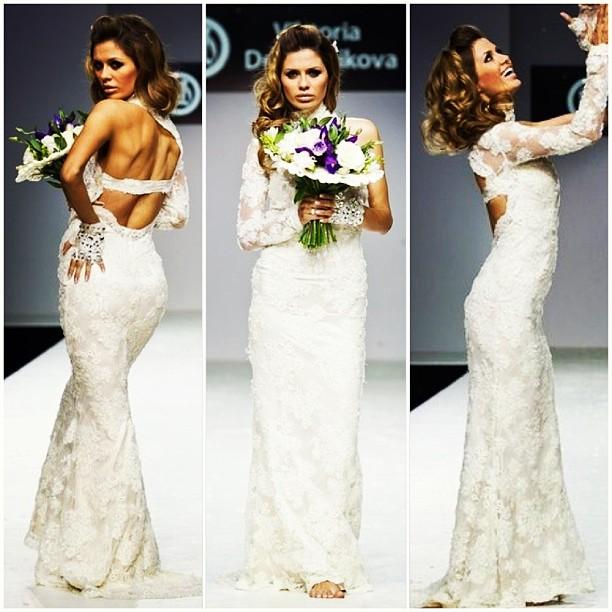Виктория Боня в свадебном платье на Московской неделе моды. 2013