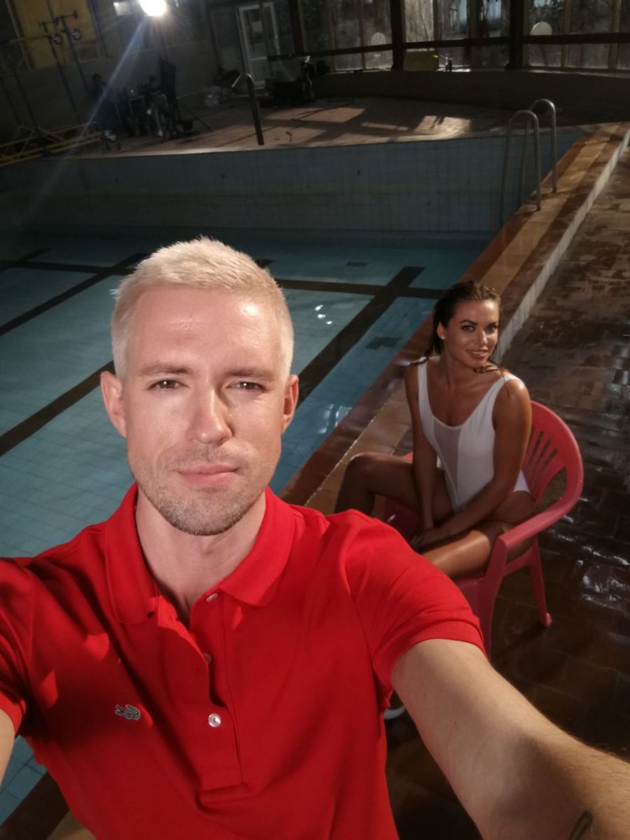 Маркус Рива на съемках клипа