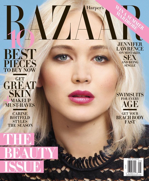 Весення нежность: Дженнифер Лоуренс блистает на страницах Harper's Bazaar