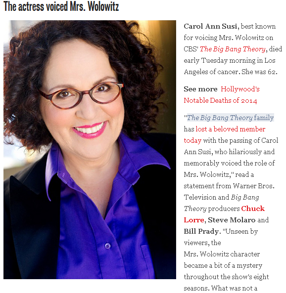 Умерла актриса сериала Теория большого взрыва