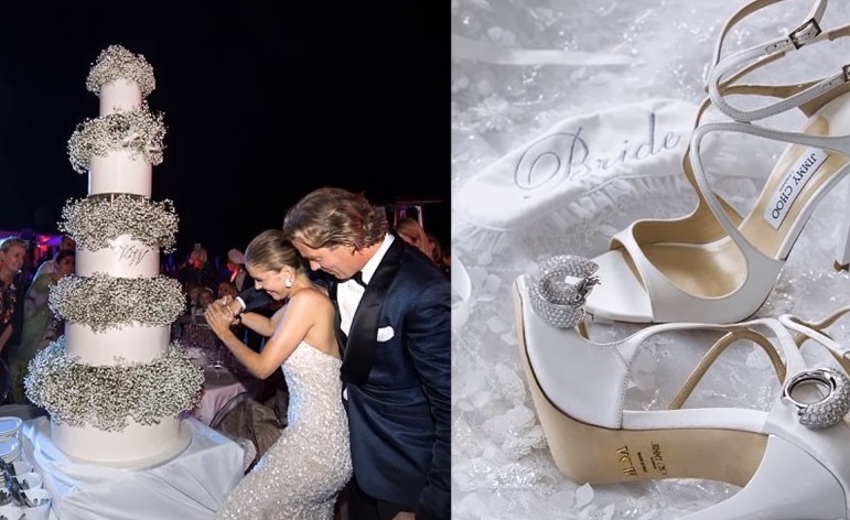 Эта тяжелая мода: наследница бренда Swarovski вышла замуж в платье весом 46 килограммов