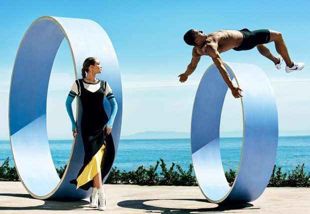Прыжки на каблуках: Джиджи Хадид снялась в спортивной фотосессии для Vogue