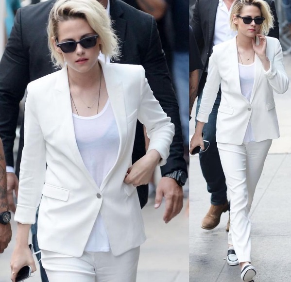 Мисс элегантность: Кристен Стюарт блистает в белоснежном костюме